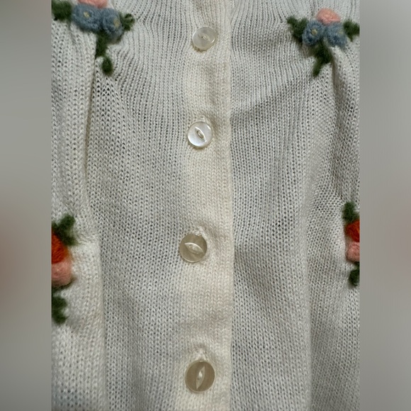 Vintage Embroidered Flower Cardigan - Picture 8 of 8
